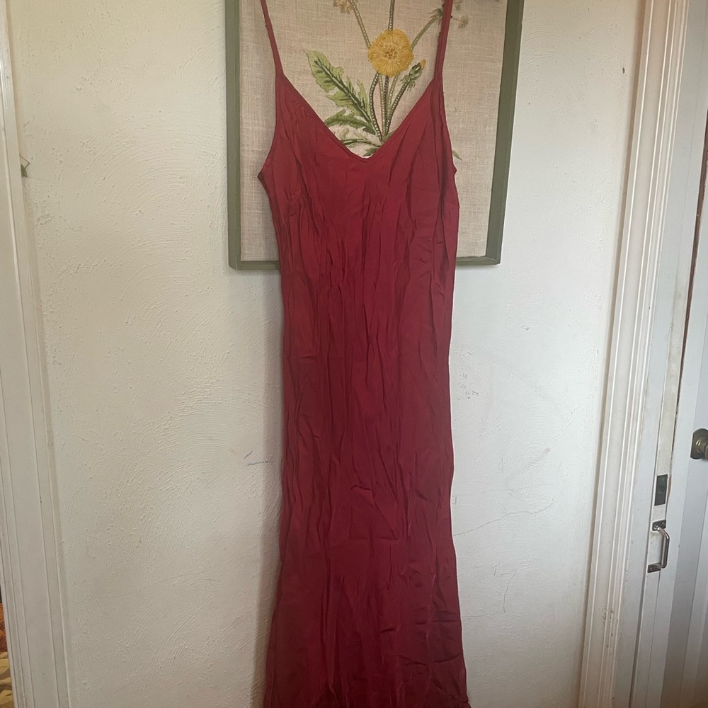 John Patrick Red Slip Dress